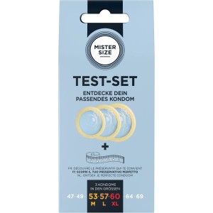 MISTER SIZE - KIT DE TESTE COM 3 CAMISINHAS DE TAMANHOS DIFERENTES + FITA MÉTRICA